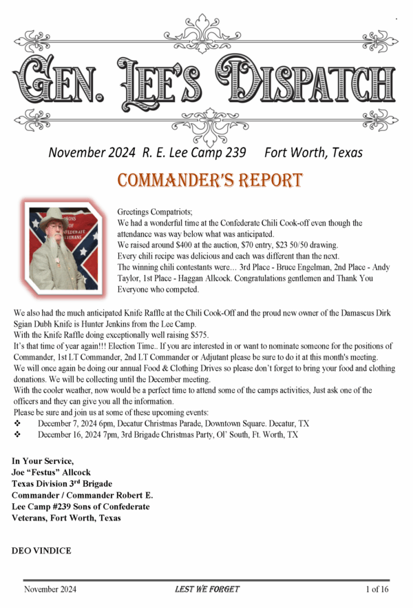 Robert E Lee Camp #239 - Texas Division